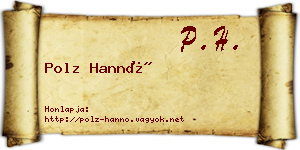 Polz Hannó névjegykártya